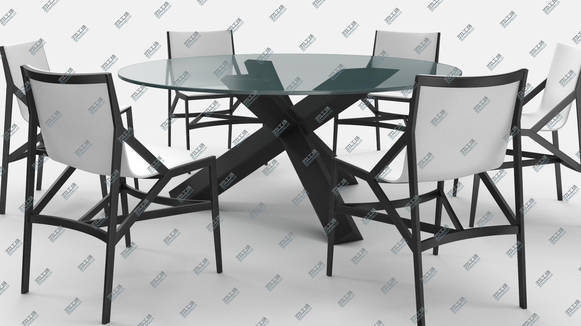 images/goods_img/2021040233/Cassina Dining Table Chair Set Black Glass White 3D/5.jpg